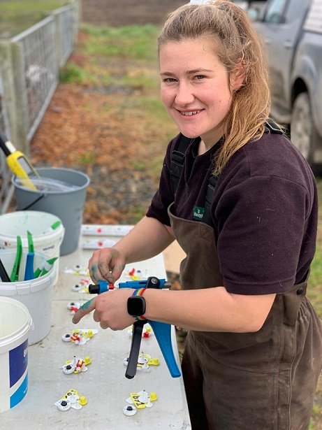 Courtney Churstain on one of the six Rakaia Island Dairy Units